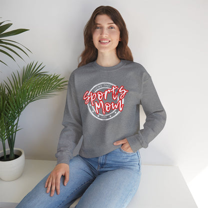 Sports Mom -- Red Font (Adult Unisex Crewneck Sweatshirt)
