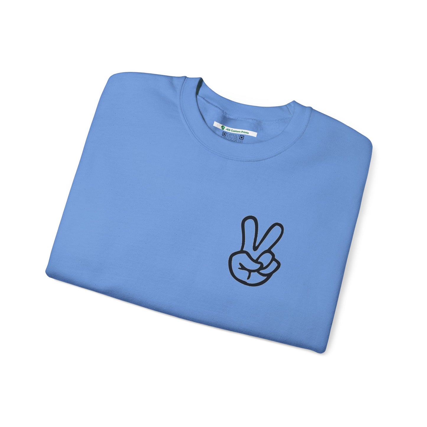 Peace Sign [Sleeve Message] (Adult Unisex Crewneck Sweatshirt)
