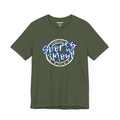 Sports Mom -- Blue Font (Adult Unisex Tee)
