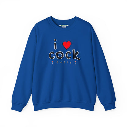 I Love Cocktails -- Playful Font (Adult Unisex Crewneck Sweatshirt)