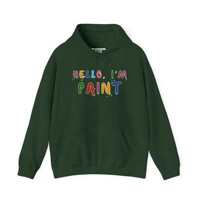 Matching Couple's Set -- Hello, I'm Paint (Adult Unisex Hooded Sweatshirt)