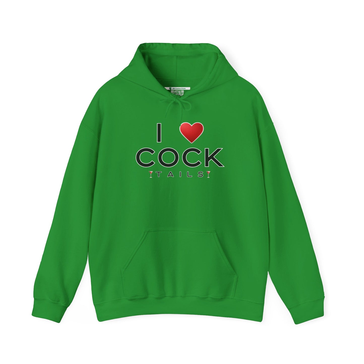 I Love Cocktails -- Simple Font (Adult Unisex Hooded Sweatshirt)