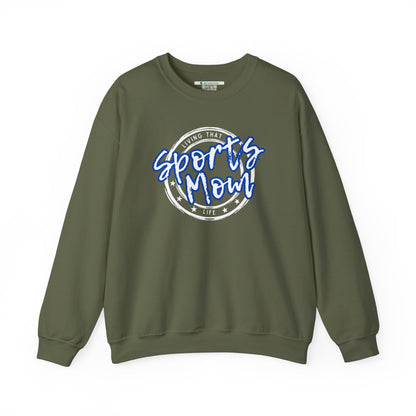 Sports Mom -- Blue Font (Adult Unisex Crewneck Sweatshirt)