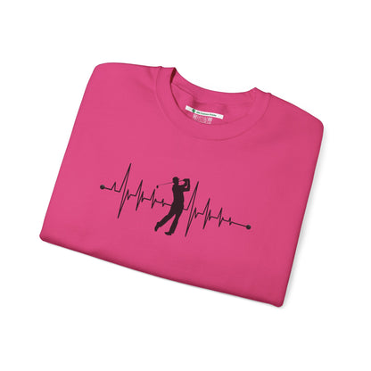 Golf Heartbeat (Adult Unisex Crewneck Sweatshirt)