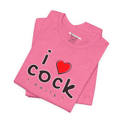 I Love Cocktails -- Playful Font (Adult Unisex Tee)