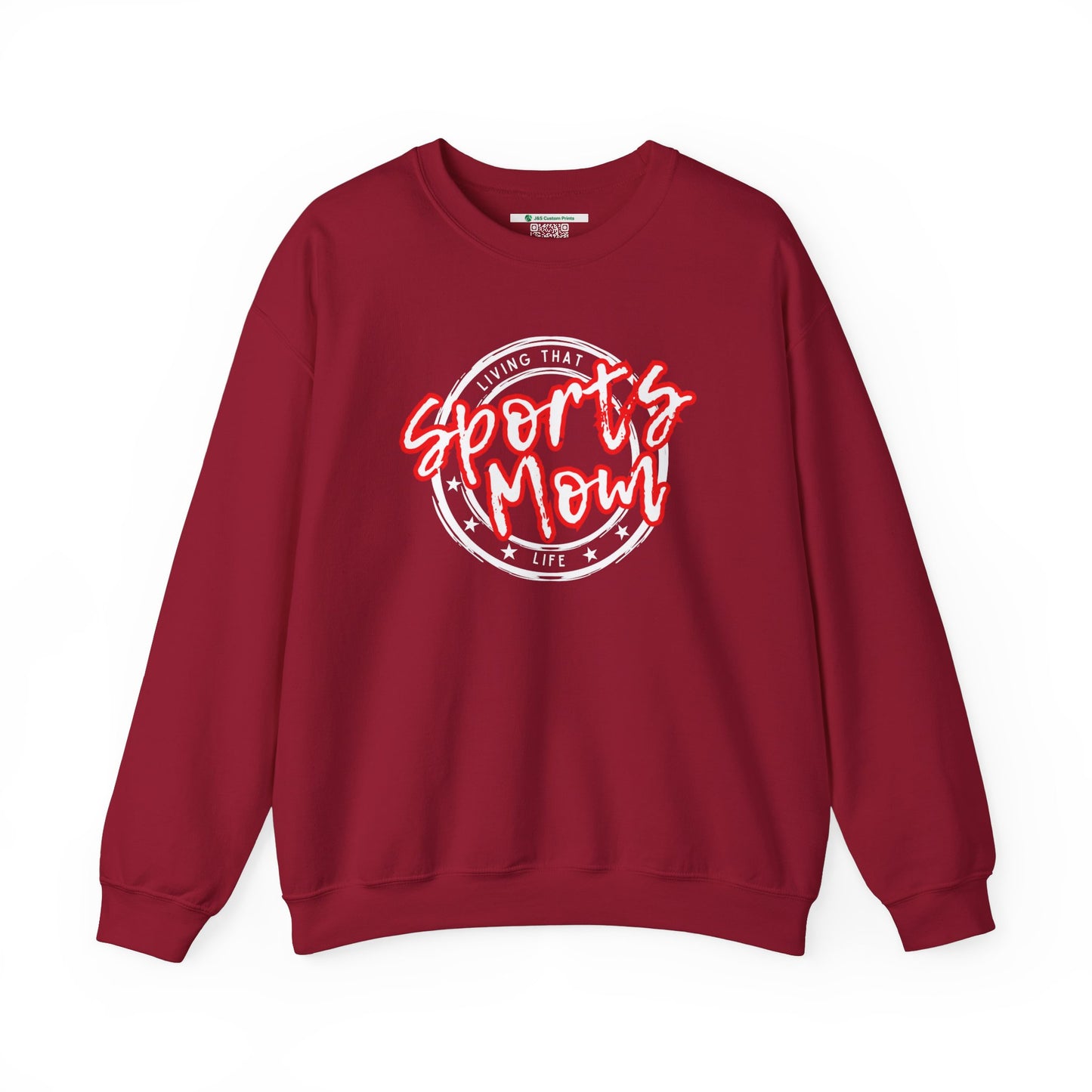 Sports Mom -- Red Font (Adult Unisex Crewneck Sweatshirt)