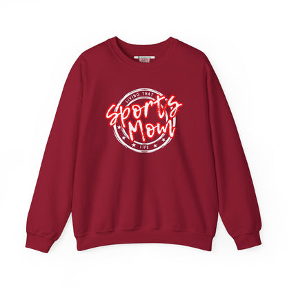 Sports Mom -- Red Font (Adult Unisex Crewneck Sweatshirt)