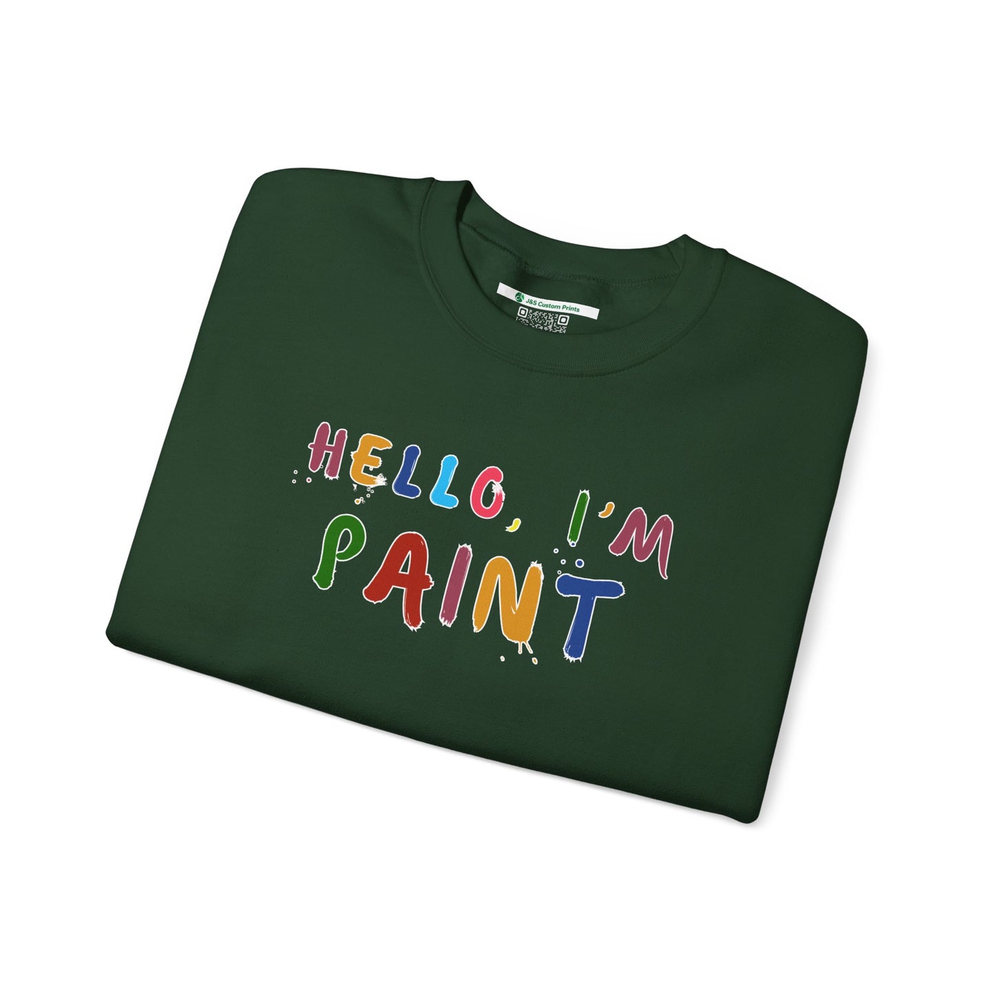 Matching Couple's Set -- Hello, I'm Paint (Adult Unisex Crewneck Sweatshirt)