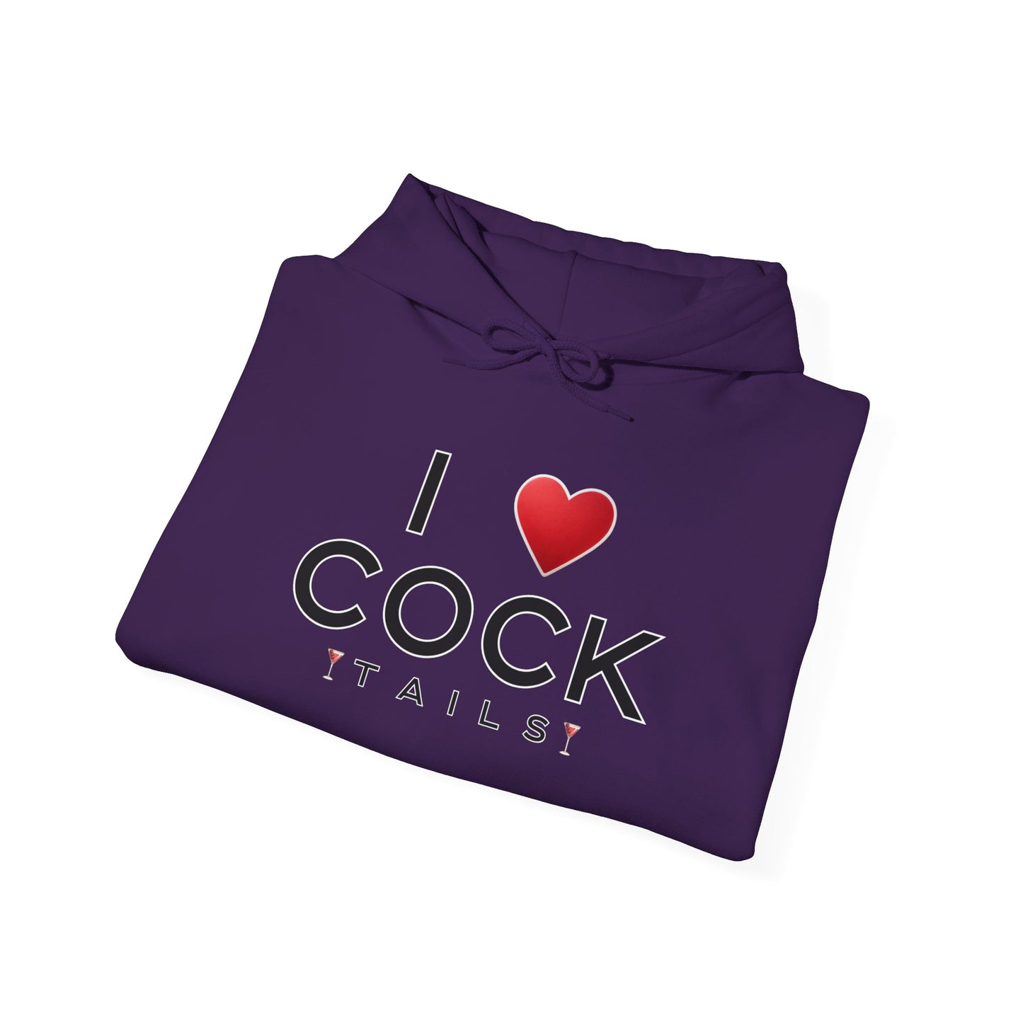 I Love Cocktails -- Simple Font (Adult Unisex Hooded Sweatshirt)