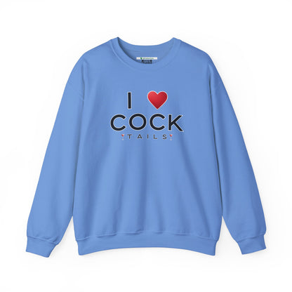 I Love Cocktails -- Simple Font (Adult Unisex Crewneck Sweatshirt)
