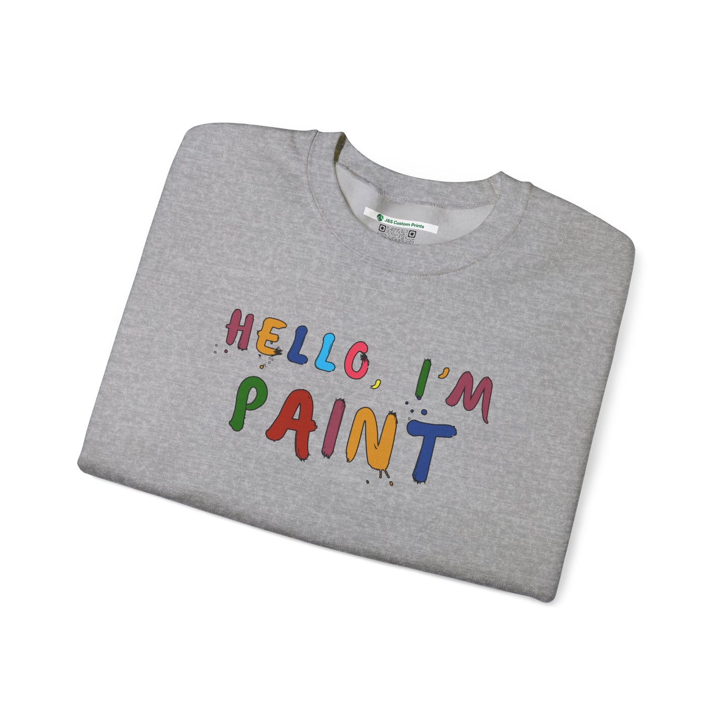 Matching Couple's Set -- Hello, I'm Paint (Adult Unisex Crewneck Sweatshirt)