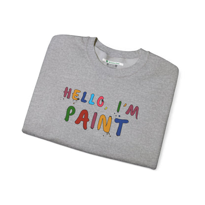 Matching Couple's Set -- Hello, I'm Paint (Adult Unisex Crewneck Sweatshirt)