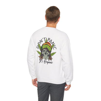 Cannabis -- Don't Panic It's Organic (Adult Unisex Crewneck Sweatshirt)