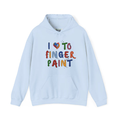 Matching Couple's Set -- I Love to Fingerpaint (Adult Unisex Hooded Sweatshirt)