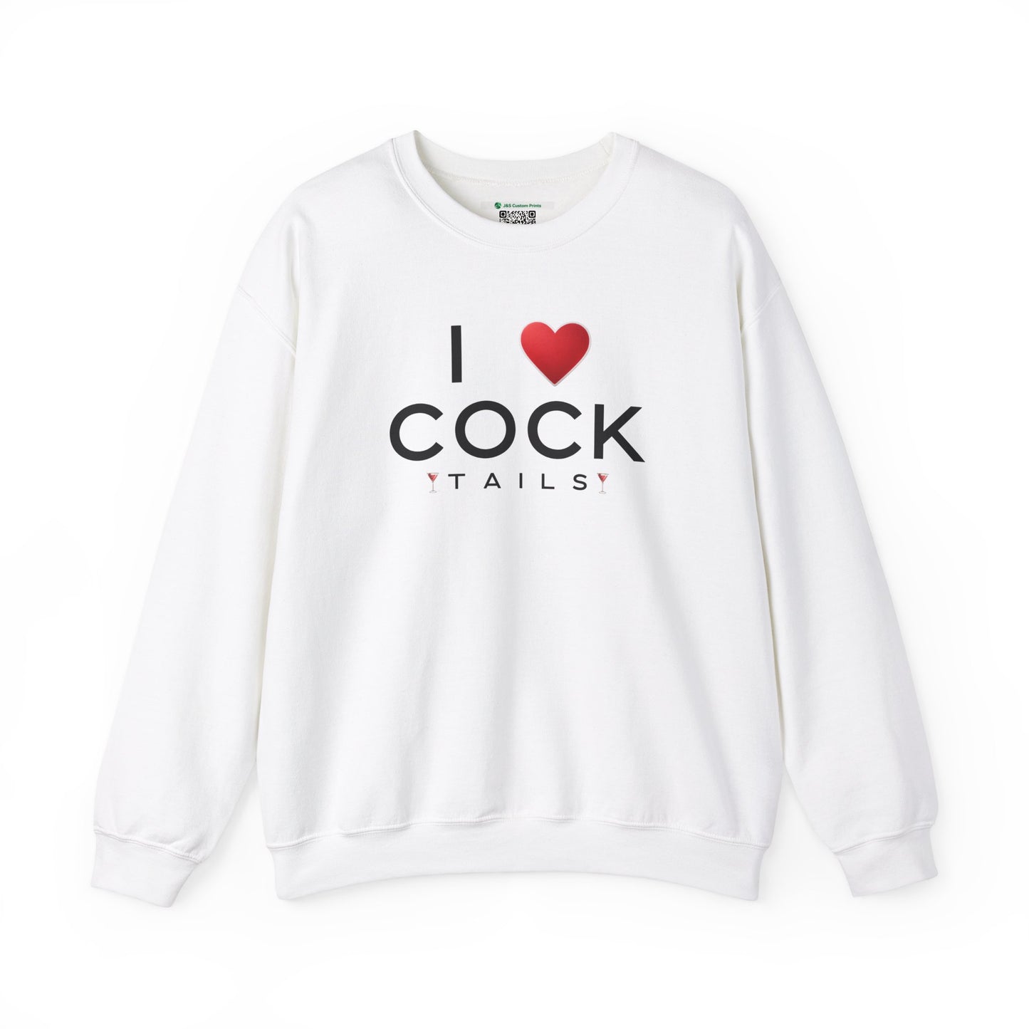 I Love Cocktails -- Simple Font (Adult Unisex Crewneck Sweatshirt)