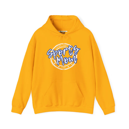 Sports Mom -- Blue Font (Adult Unisex Hooded Sweatshirt)
