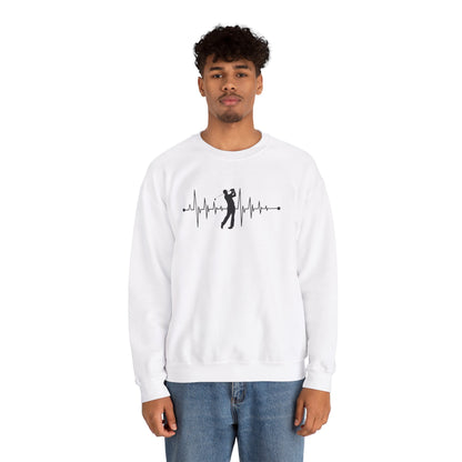 Golf Heartbeat (Adult Unisex Crewneck Sweatshirt)