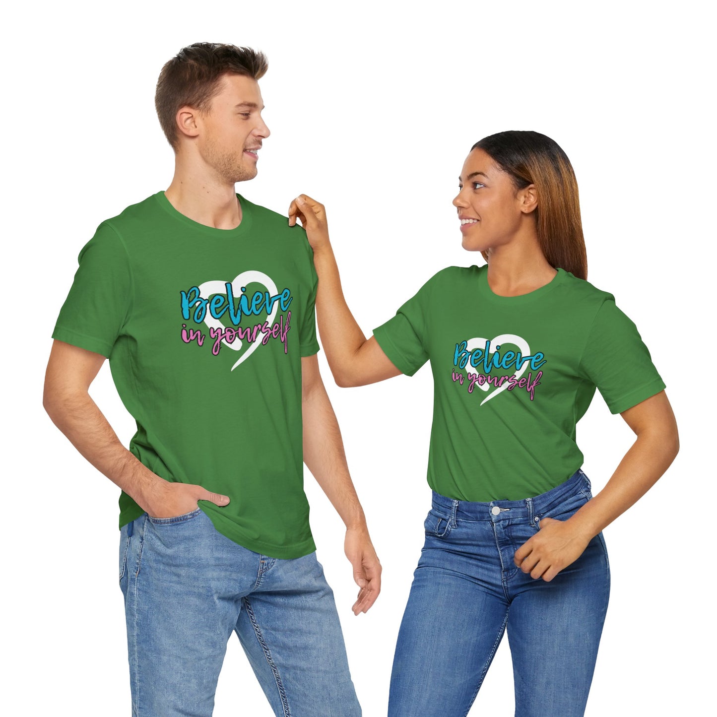 Believe In Yourself -- Pink/Blue (Adult Unisex Tee)