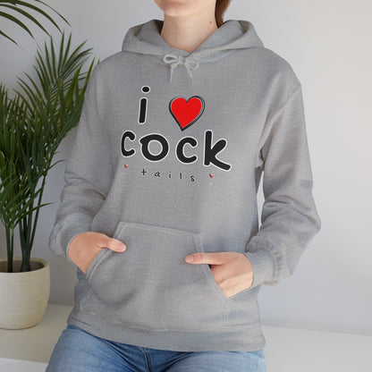 I Love Cocktails -- Playful Font (Adult Unisex Hooded Sweatshirt)