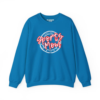 Sports Mom -- Red Font (Adult Unisex Crewneck Sweatshirt)