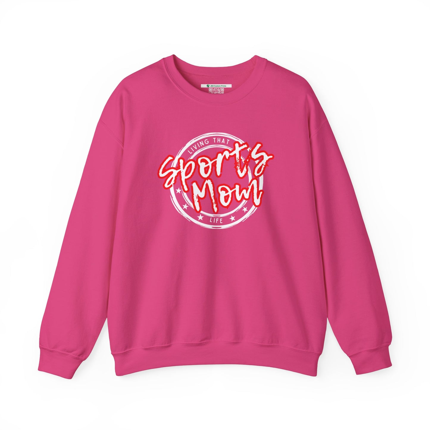 Sports Mom -- Red Font (Adult Unisex Crewneck Sweatshirt)