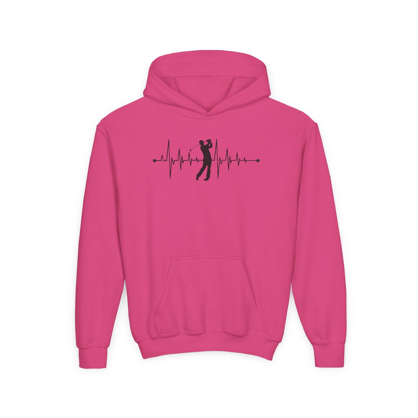 Golf Heartbeat (Youth Unisex Hooded Sweatshirt)