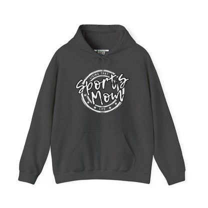 Sports Mom -- Black Font (Adult Unisex Hooded Sweatshirt)
