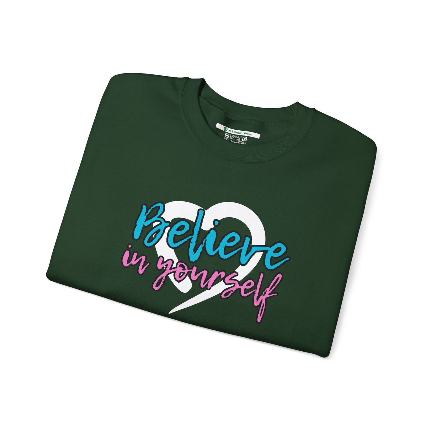 Believe In Yourself -- Blue/Pink (Adult Unisex Crewneck Sweatshirt)