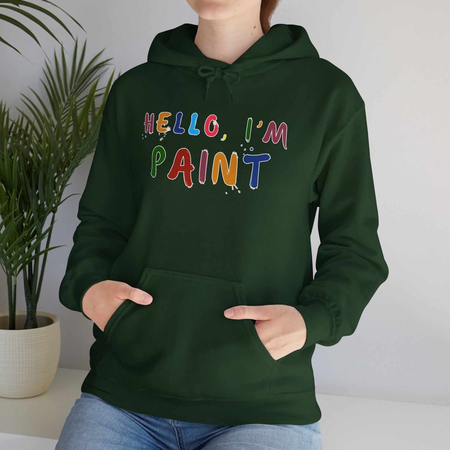 Matching Couple's Set -- Hello, I'm Paint (Adult Unisex Hooded Sweatshirt)