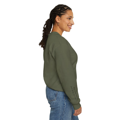 Peace Sign [Sleeve Message] (Adult Unisex Crewneck Sweatshirt)