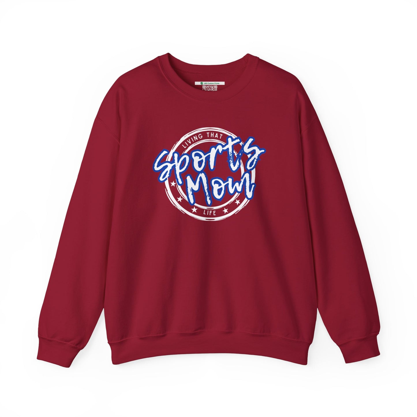 Sports Mom -- Blue Font (Adult Unisex Crewneck Sweatshirt)