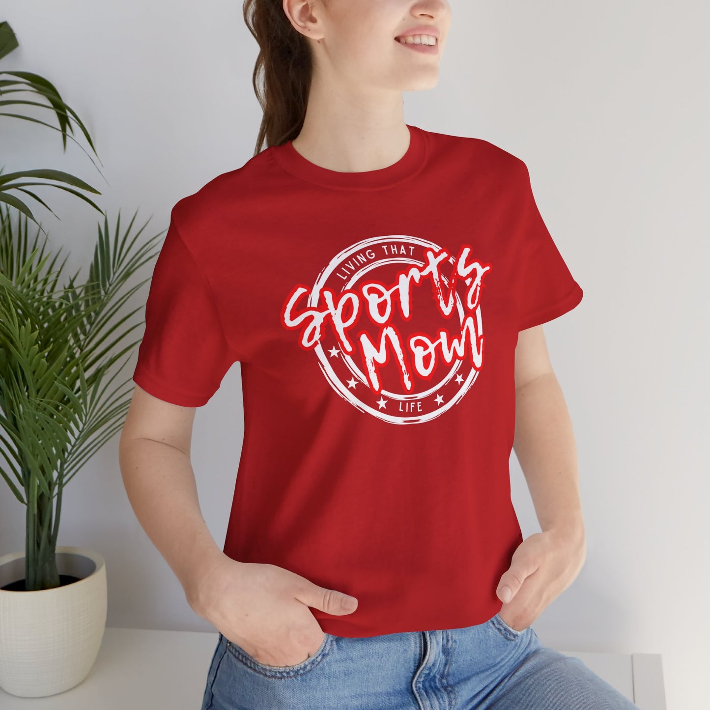 Sports Mom -- Red Font (Adult Unisex Tee)