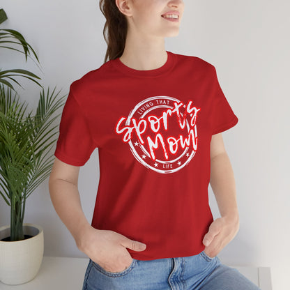 Sports Mom -- Red Font (Adult Unisex Tee)