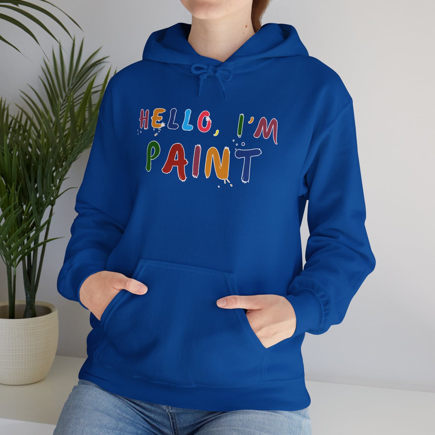 Matching Couple's Set -- Hello, I'm Paint (Adult Unisex Hooded Sweatshirt)