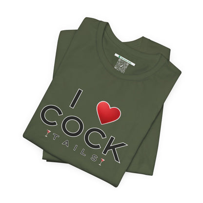 I Love Cocktails -- Simple Font (Adult Unisex Tee)