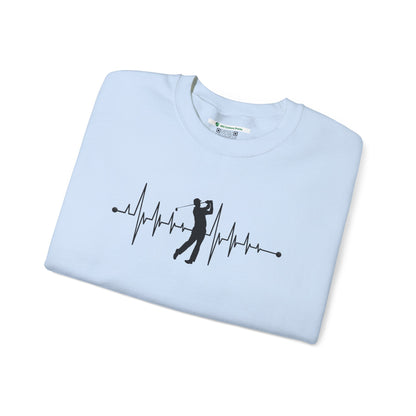 Golf Heartbeat (Adult Unisex Crewneck Sweatshirt)