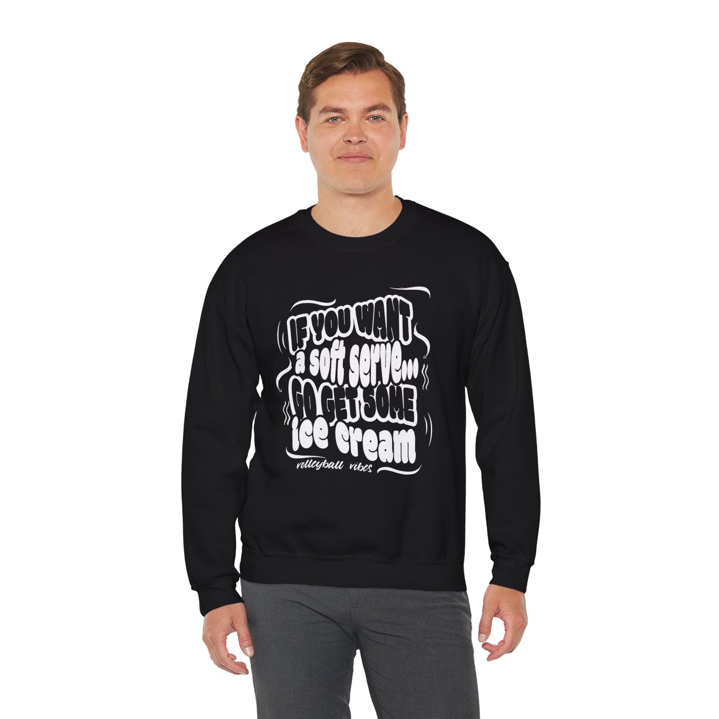 Volleyball Soft Serve (Adult Unisex Crewneck Sweatshirt)