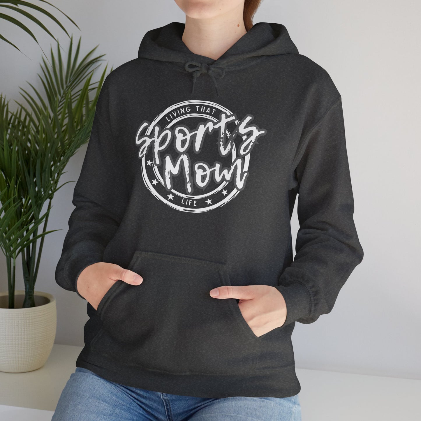 Sports Mom -- Gray Font (Adult Unisex Hooded Sweatshirt)
