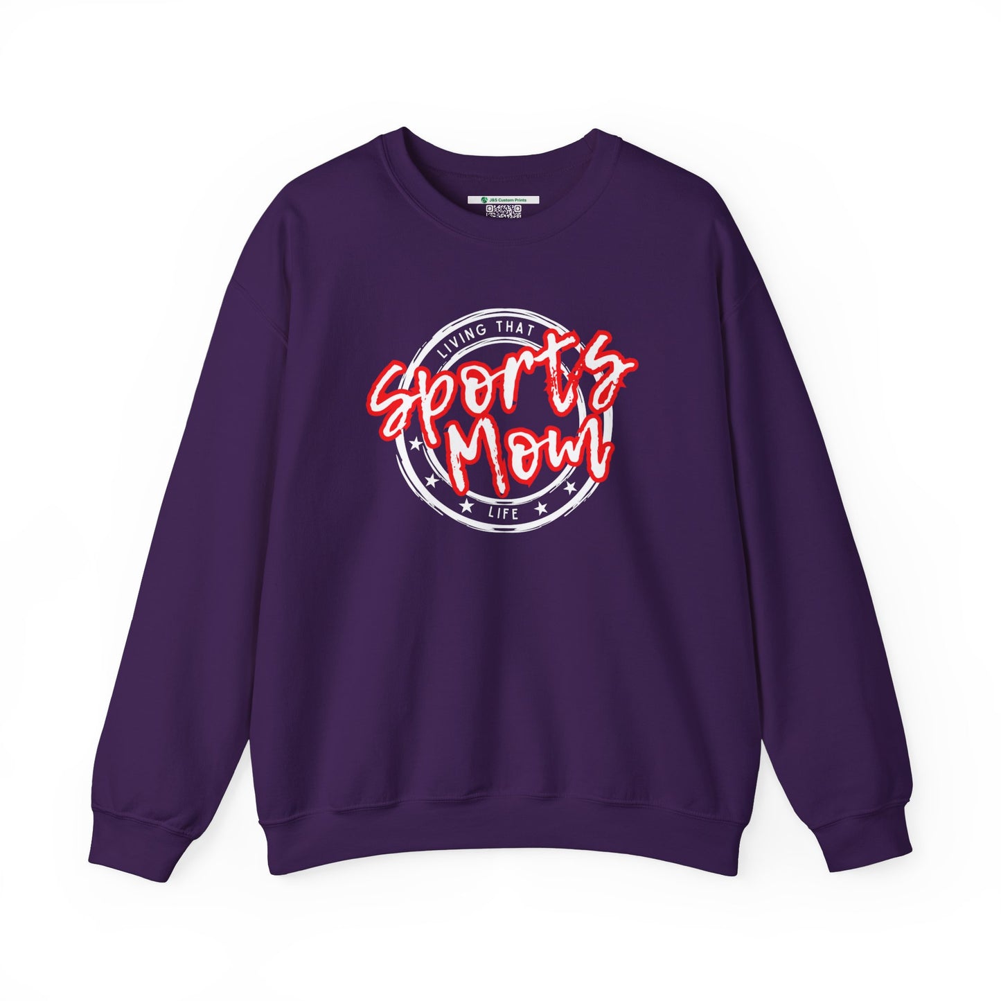 Sports Mom -- Red Font (Adult Unisex Crewneck Sweatshirt)