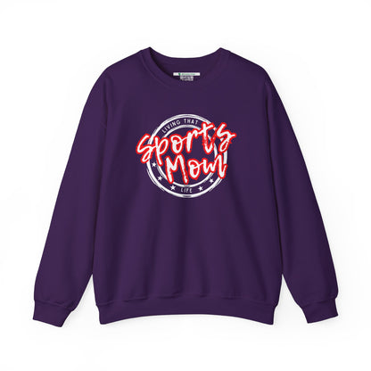 Sports Mom -- Red Font (Adult Unisex Crewneck Sweatshirt)