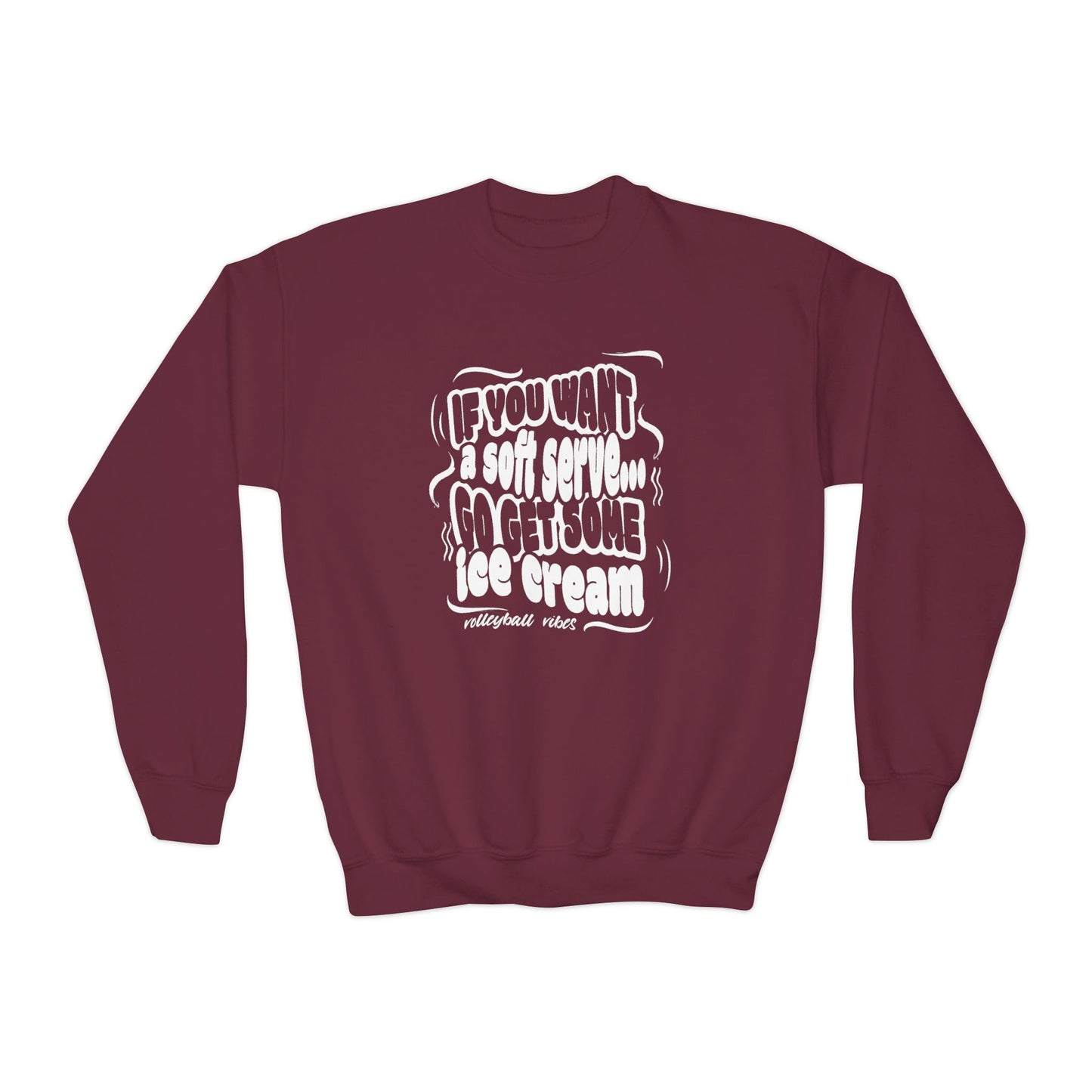 Volleyball Soft Serve (Youth Unisex Crewneck Sweatshirt)