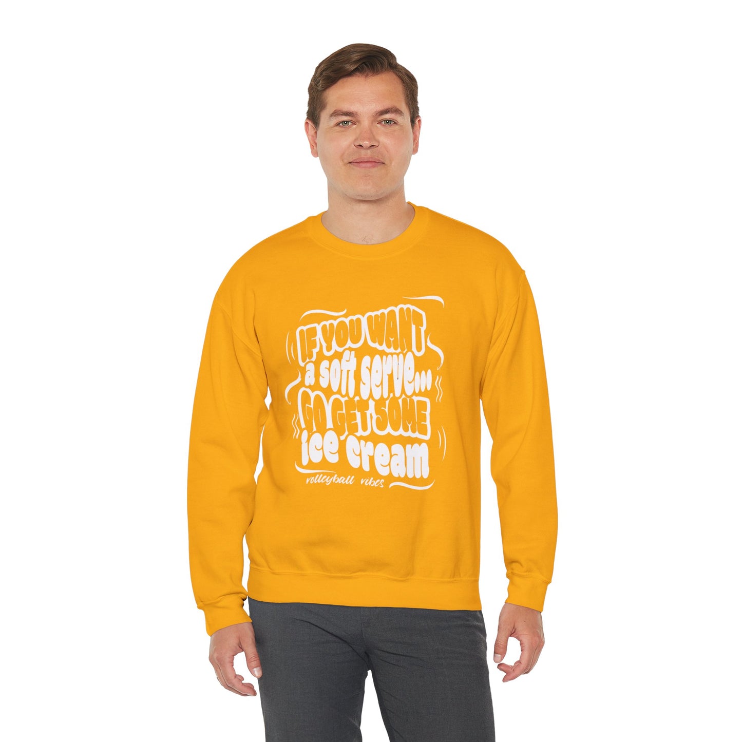 Volleyball Soft Serve (Adult Unisex Crewneck Sweatshirt)