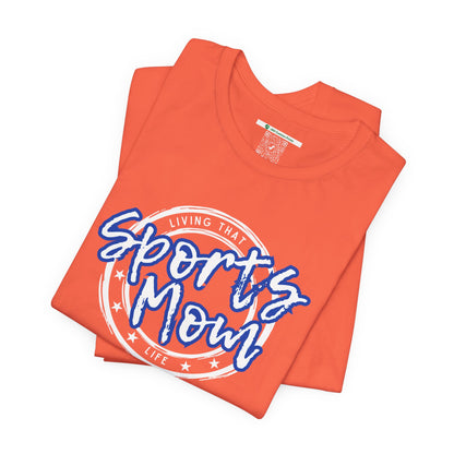 Sports Mom -- Blue Font (Adult Unisex Tee)