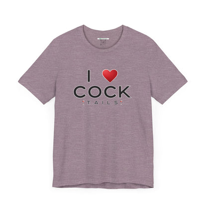 I Love Cocktails -- Simple Font (Adult Unisex Tee)
