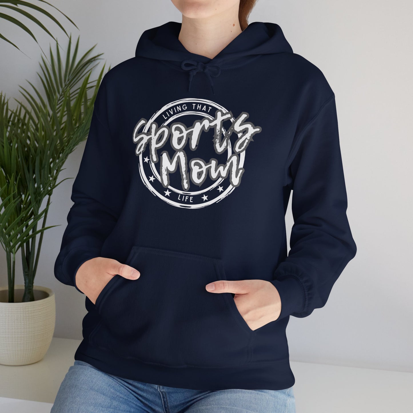 Sports Mom -- Gray Font (Adult Unisex Hooded Sweatshirt)