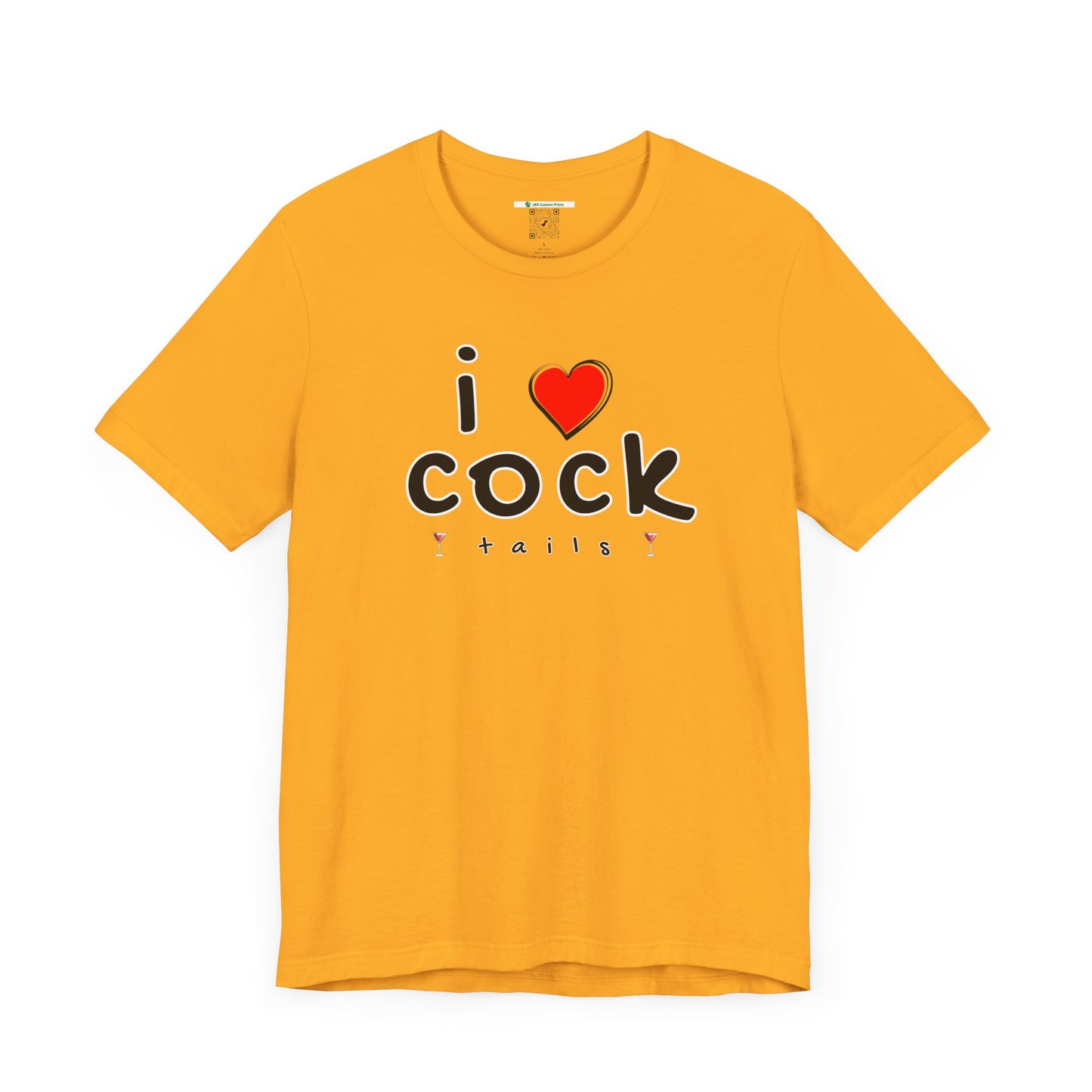 I Love Cocktails -- Playful Font (Adult Unisex Tee)