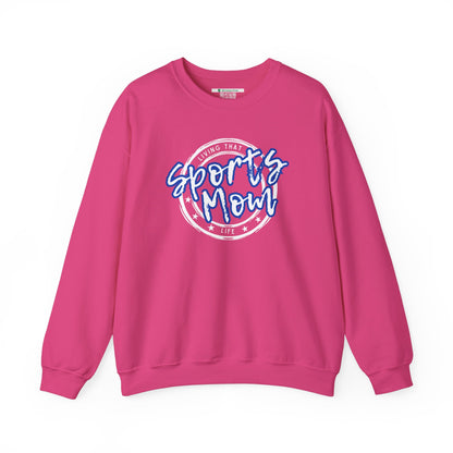 Sports Mom -- Blue Font (Adult Unisex Crewneck Sweatshirt)