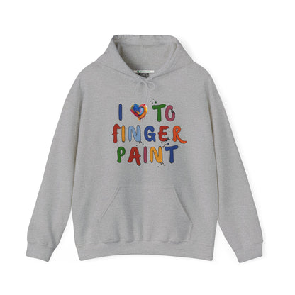 Matching Couple's Set -- I Love to Fingerpaint (Adult Unisex Hooded Sweatshirt)