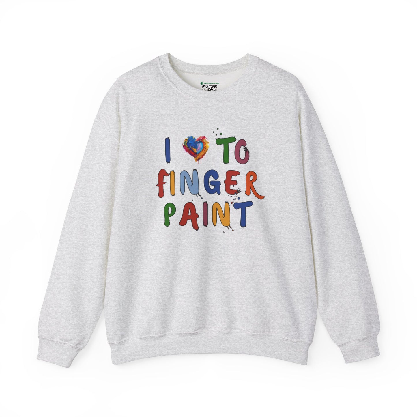Matching Couple's Set -- I Love to Fingerpaint (Adult Unisex Crewneck Sweatshirt)