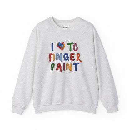 Matching Couple's Set -- I Love to Fingerpaint (Adult Unisex Crewneck Sweatshirt)